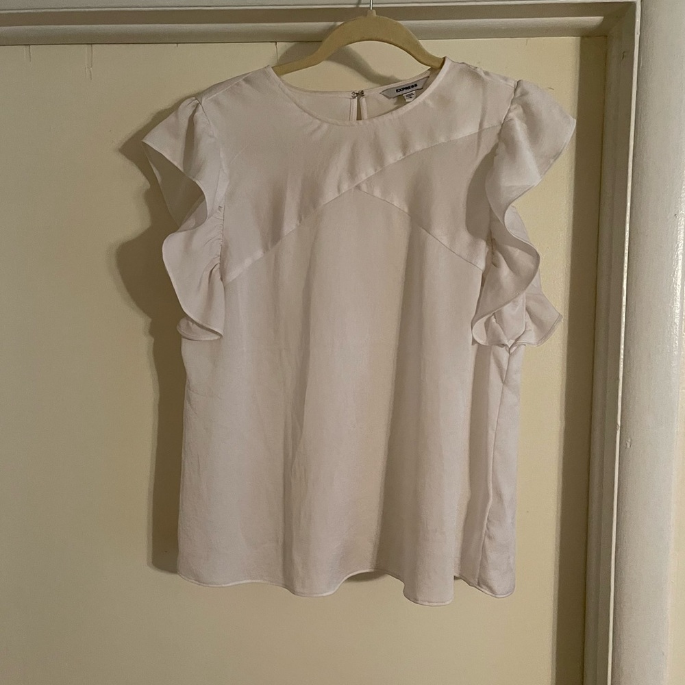 Express Ruffle Sleeveless Top